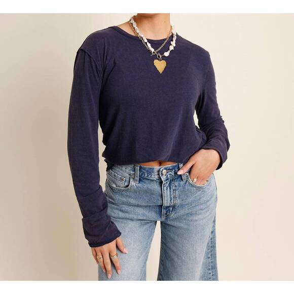 FREE PEOPLE Tops - NEW FREE PEOPLE nova relaxed tee in peacoat